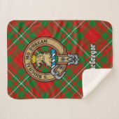 Clan Gregor Wappen über Tartan Sherpadecke (Vorderseite (Horizontal))