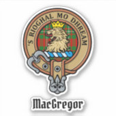 Clan Gregor Wappen über Tartan Sticker (Vorderseite)