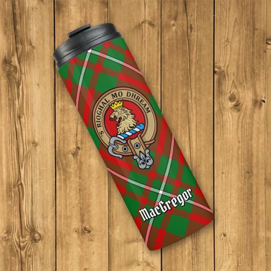 Clan Gregor Wappen über Tartan Thermosbecher