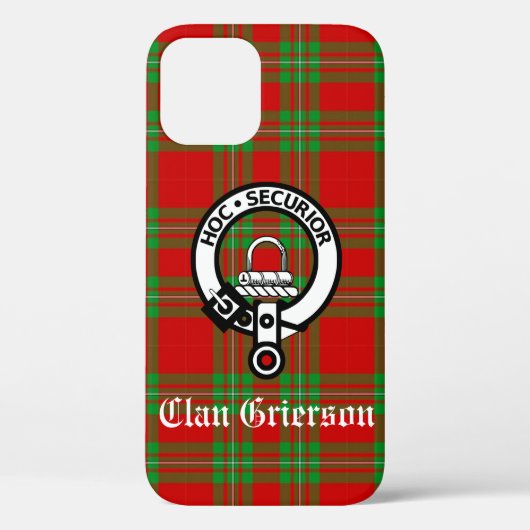 Clan Grierson Wappen Abzeichen & Tartan Case-Mate iPhone Hülle (Rückseite)