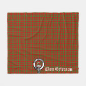 Clan Grierson Wappen Abzeichen & Tartan Fleecedecke (Vorderseite (Horizontal))