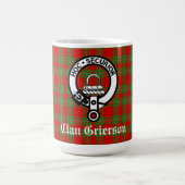 Clan Grierson Wappen Abzeichen & Tartan Kaffeetasse (Mittel)