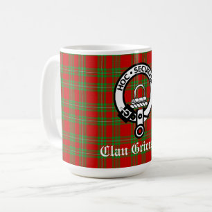 Clan Grierson Wappen Abzeichen & Tartan Kaffeetasse
