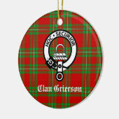 Clan Grierson Wappen Abzeichen & Tartan Keramik Ornament (Links)