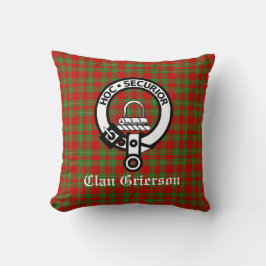 Clan Grierson Wappen Abzeichen & Tartan Kissen