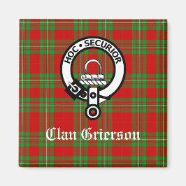 Clan Grierson Wappen Abzeichen & Tartan Magnet