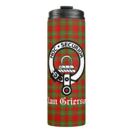 Clan Grierson Wappen Abzeichen & Tartan Thermosbecher