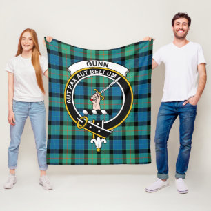 Clan Gunn Ancient Tartan Kariert Fleecedecke