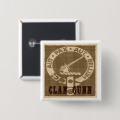 Clan Gunn Creast Sepia Square Button (Vorne & Hinten)