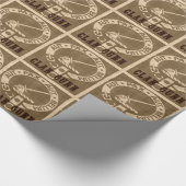 Clan Gunn Crest Badge - Sepia Geschenkpapier (Ecke)