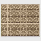 Clan Gunn Crest Badge - Sepia Geschenkpapier (Flach)