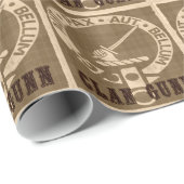 Clan Gunn Crest Badge - Sepia Geschenkpapier (Rolleneckpunkt)
