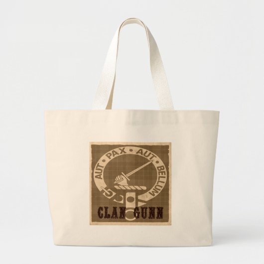 Clan Gunn Crest Badge - Sepia Jumbo Stoffbeutel (Vorne)