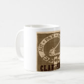 Clan Gunn Crest Badge - Sepia Kaffeetasse (Vorderseite Links)