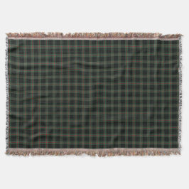 Clan Gunn Dark Green und Black Scottish Tartan Decke
