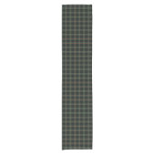 Clan Gunn Dark Green und Black Scottish Tartan Kurzer Tischläufer (Vorderseite)