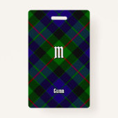 Clan Gunn Tartan Abzeichen Ausweis (Vorderseite)