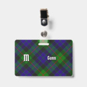 Clan Gunn Tartan Abzeichen Ausweis (Front with Clip)