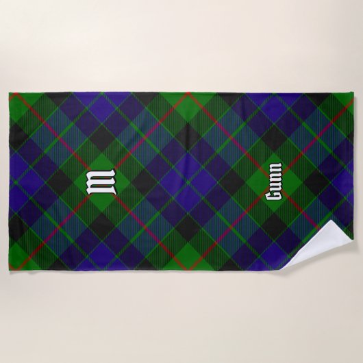 Clan Gunn Tartan Beach Towel Strandtuch (Vorderseite)
