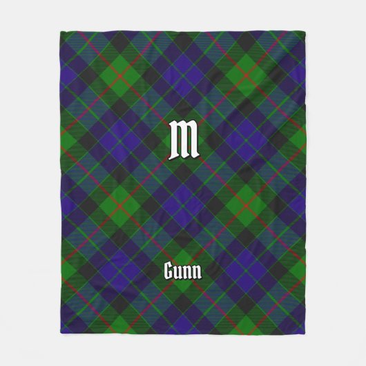 Clan Gunn Tartan Fleece Blanket (Vorderseite)