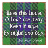 Clan Gunn Tartan House Blessing Würfel (Vorderseite)