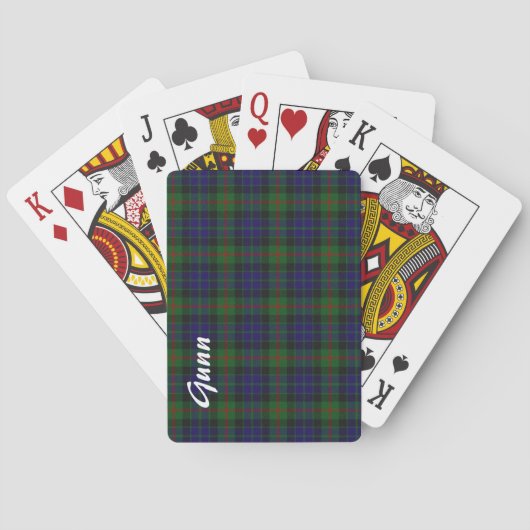Clan Gunn Tartan Karierte Spielkarten (Rückseite)