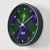 Clan Gunn Tartan Large Clock Uhr (Winkel)