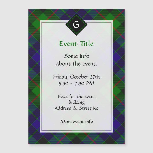 Clan Gunn Tartan Magnetkarte (Vorderseite)