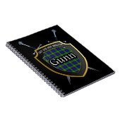 Clan Gunn Tartan Shield & Schwerter Notizblock (Rechte Seite)