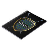 Clan Gunn Tartan Shield & Schwerter Notizblock (Linke Seite)
