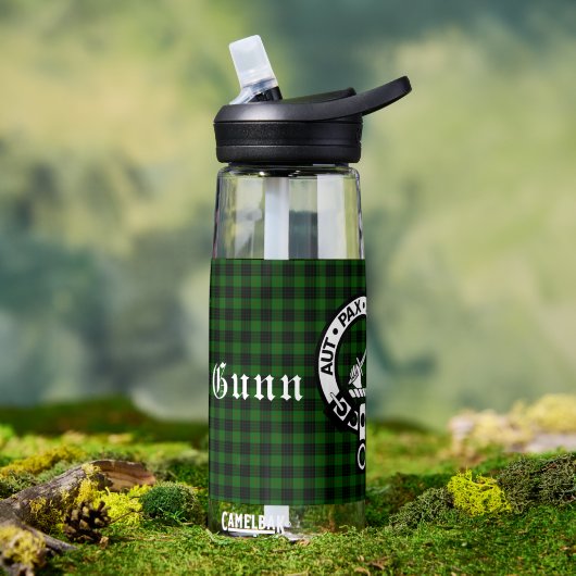 Clan Gunn Wappen Abzeichen & Tartan Trinkflasche (Außenbereich)