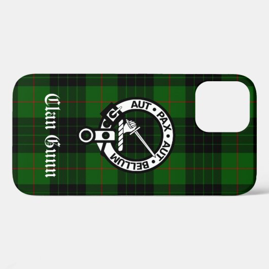 Clan Gunn Wappen Abzeichen und Tartan Case-Mate iPhone Hülle (Rückseite (Horizontal))