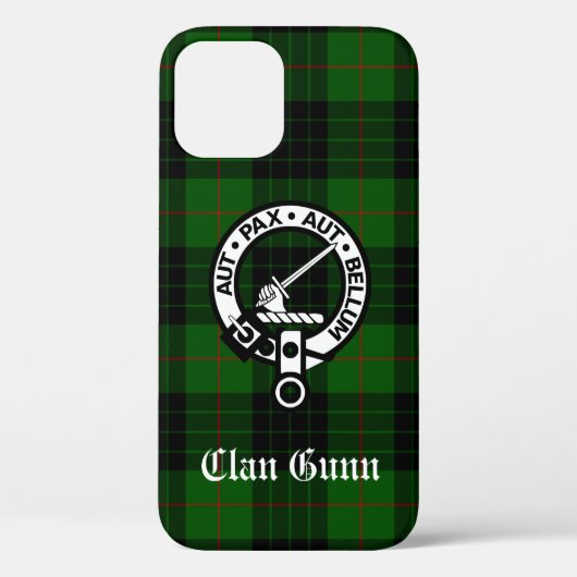 Clan Gunn Wappen Abzeichen und Tartan Case-Mate iPhone Hülle (Rückseite)