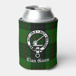Clan Gunn Wappen Abzeichen und Tartan Dosenkühler