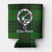 Clan Gunn Wappen Abzeichen und Tartan Dosenkühler (Vorderseite)