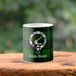Clan Gunn Wappen Abzeichen und Tartan Kaffeetasse