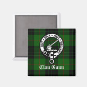 Clan Gunn Wappen Abzeichen und Tartan Magnet (Vorderseite/Rückseite)