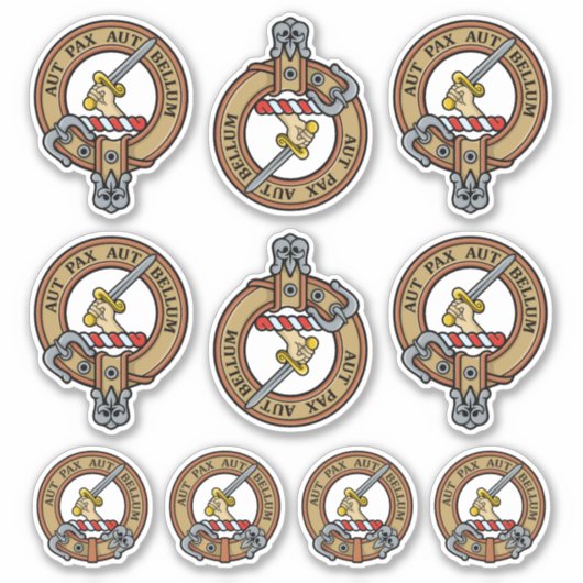 Clan Gunn Wappen Sticker Set (Vorderseite)