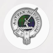 Clan Gunn Wappen & Tartan Etiketten (Design 1)