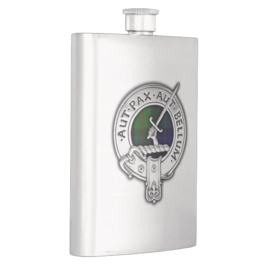 Clan Gunn Wappen & Tartan Flachmann (Rechts)