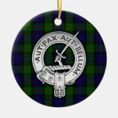 Clan Gunn Wappen & Tartan Keramik Ornament (Vorne)