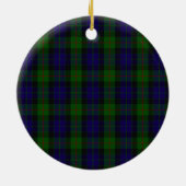 Clan Gunn Wappen & Tartan Keramik Ornament (Hinten)