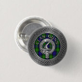 Clan Gunn Wappen & Tartan Knot Button (Vorne & Hinten)