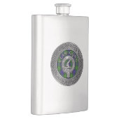 Clan Gunn Wappen & Tartan Knot Flask Flachmann (Rechts)