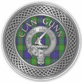 Clan Gunn Wappen & Tartan Knot Sticker (Vorderseite)