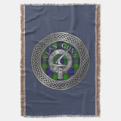 Clan Gunn Wappen & Tartan Knot Throw Blanket Decke (Vorderseite Vertikal)