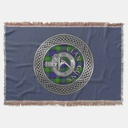 Clan Gunn Wappen & Tartan Knot Throw Blanket Decke (Vorderseite)