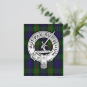 Clan Gunn Wappen & Tartan Postkarte (Stehend Vorderseite)