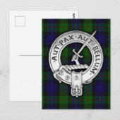 Clan Gunn Wappen & Tartan Postkarte (Vorne/Hinten)