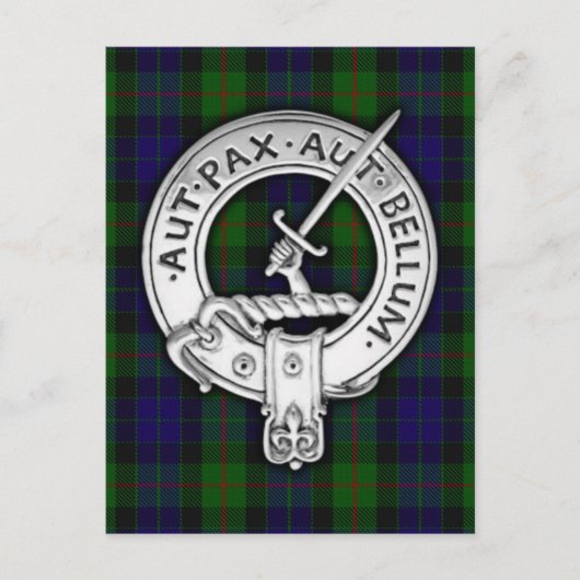 Clan Gunn Wappen & Tartan Postkarte (Vorderseite)